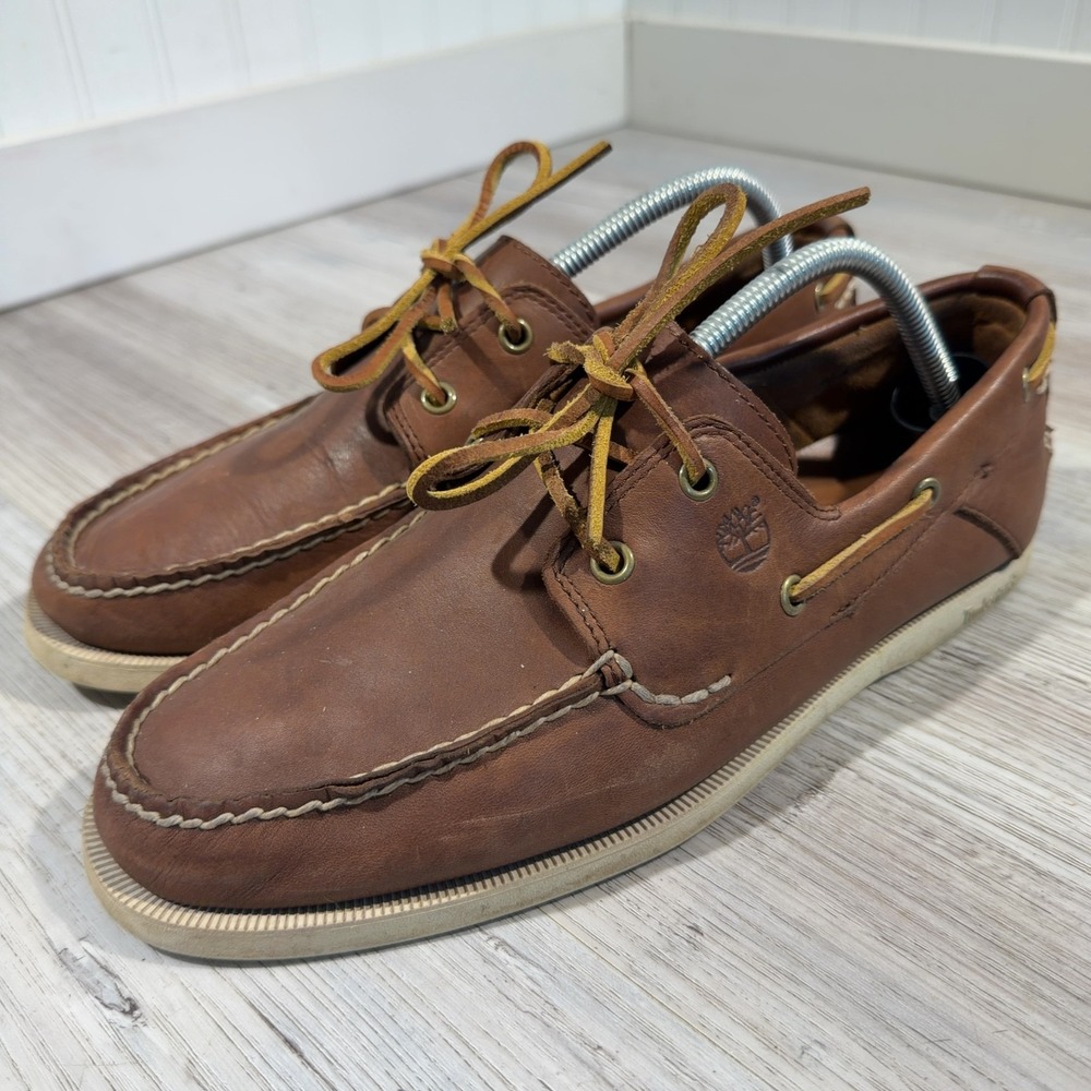 Timberland Earthkeepers Brown Nubuck and Leather Boat Shoes Size 9W